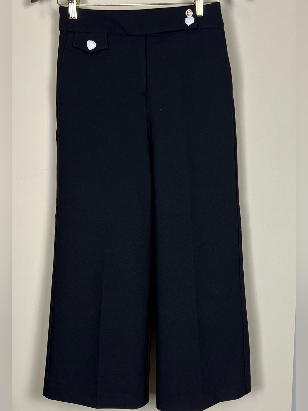 Rachel Zoe Hi-Rise Wide Leg Crop Pants Black Size 4 NWT